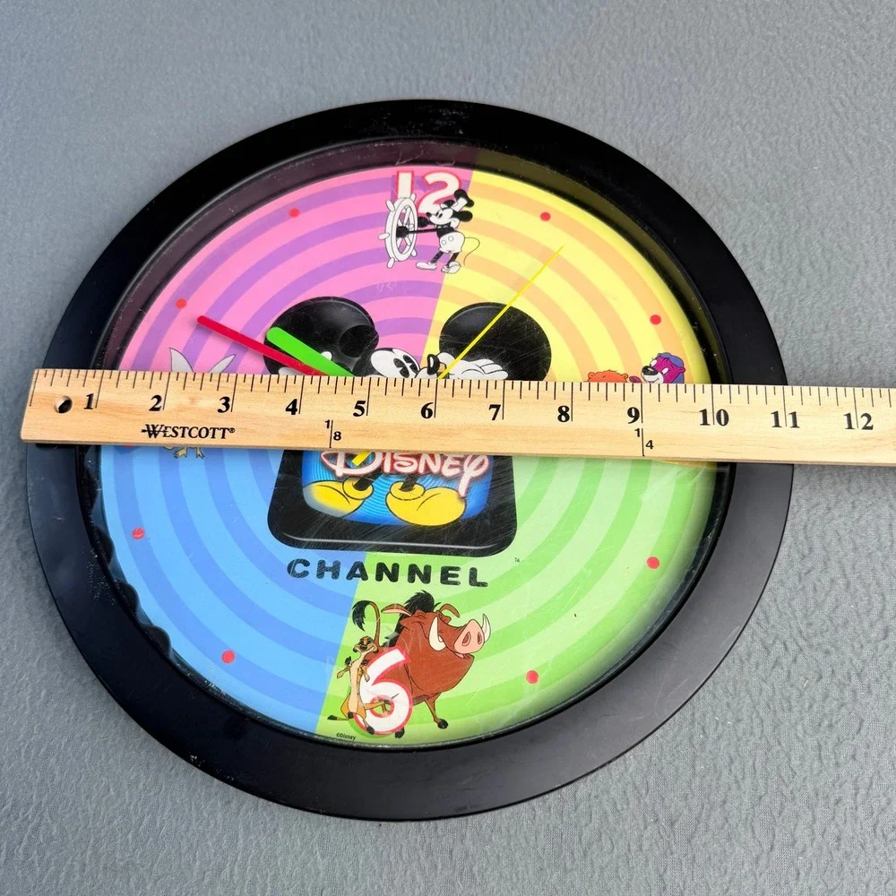 Disney Channel Vintage Wall Clock Mickey Mouse PB&J Otter Tinker Bell 10.5 Inch